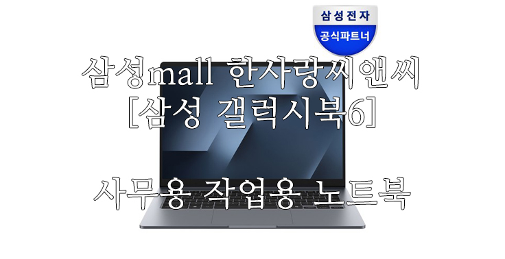 [삼성mall 한사랑씨앤씨] 삼성 갤럭시북6 NT740VJQ-A58A 8GB 256GB 사무용 작업용 노트북